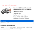 thumbnail image 2 of Left Driver Side Headlight Assembly - Compatible with 2012 - 2015 Mazda 5 2013 2014, 2 of 2