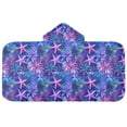 thumbnail image 5 of Yayeee Kids Hooded Towel with Hand Pockets Beach Soft Absorbent Bath Wrap 50 x 23.5 inch, Neon Pink Starfish, 5 of 5