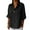 Black-shirts, variant on Womens Casaul Cotton Linen 3/4 Sleeve Shirts Trendy Solid V Neck Tops Lapel Collar Dressy Blouse