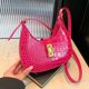 thumbnail image 5 of Bolso de hombro de cuero de PU lindo bolso de axila para mujer bolso de mano (rosa rojo), 5 of 9