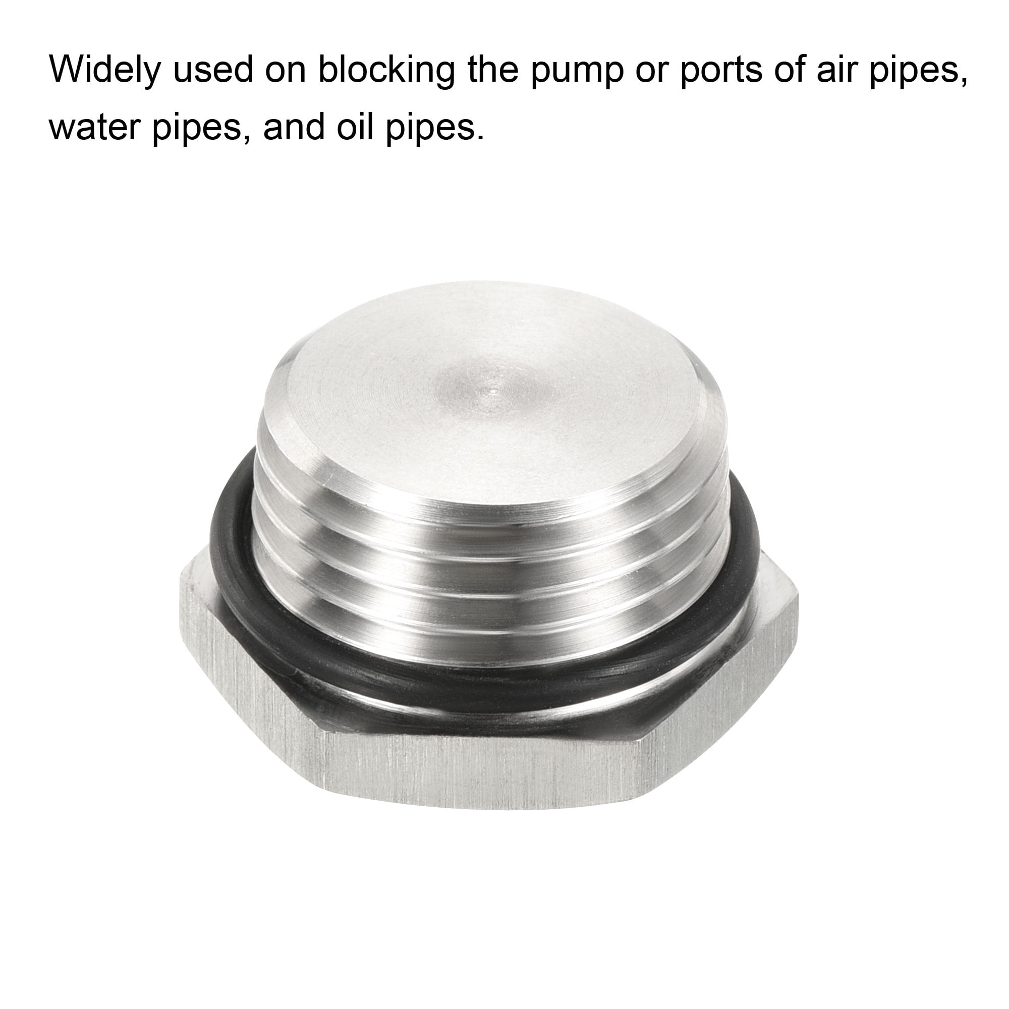 Unique Bargains Male Plug Stainless Steel Thread Hex Head Socket Pipe Fitting 1 24x14mm