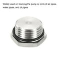 thumbnail image 5 of Uxcell 1/2 NPT Male Plug Stainless Steel Thread Hex Head Socket Pipe Fitting with Sealing Rubber Ring 2 Pack, 5 of 5