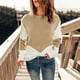 thumbnail image 2 of Gibobby SuéTer De Invierno Para Mujer Suéter de punto con cuello redondo y manga larga para mujer(Caqui,CH), 2 of 4
