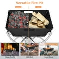 thumbnail image 4 of Topbuy Camping Fire Pit w/Cooking Grills Lightweight Portable Campfire Grill w/ Carrying Bag & Gloves 3-In-1 Stainless Steel Wood Burning Silver, 4 of 9