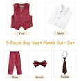 thumbnail image 7 of Boys Suits Slim Fit Toddler Tuxedo Suit Set for Teen Boys Communion Dress Clothes Kids Wedding Ring Bearer Outfit 2T, 7 of 7