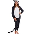 thumbnail image 2 of Women Men Animal Costume Jumpsuit Long Sleeve Pajamas Button Down Romper, 2 of 9