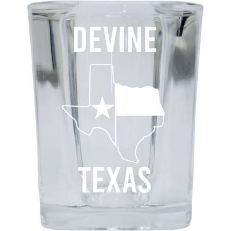

Devine Texas Souvenir Laser Etched 2 Ounce Square Shot Glass Texas State Flag Design