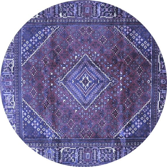 Ahgly Company Indoor Round Persian Blue Traditional Area Rugs, 4' Round