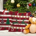 thumbnail image 5 of Vintage Red Christmas Throw Pillow Covers Farm Trees Deer Blessing Decorations Pillow Cases Set of 4 18x18 Inch Linen Holiday Rustic Xmas Pillow Cover for Sofa Couch Winter Decor (CHR-02 Set), 5 of 6