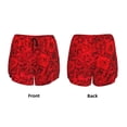 thumbnail image 5 of Picia Red Rose Pattern Women's 2 in 1 Athletic Running Shorts High Waisted Workout Casual Gym Sweat Shorts with Comfy Liner Zipper Pockets-Small, 5 of 9