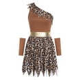 thumbnail image 3 of iiniim Womens Leopard Print Dress Halloween Outfits Costume with Over Sleeve Dark Brown M, 3 of 7