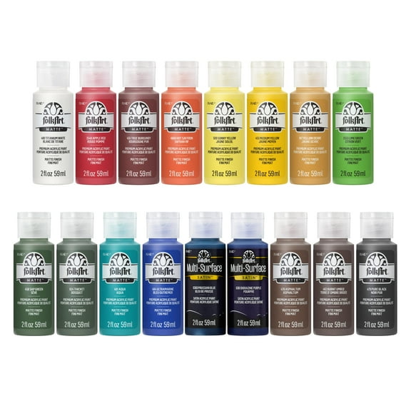 FolkArt Art Talk With Andy Acrylic Craft Paint Set, 2 fl oz, Set of 17