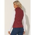 thumbnail image 4 of Día de San Patricio Chaleco Acolchado Ligero Con Cremallera Y Cuello Alto Para Mujer Vino rojo S, 4 of 6