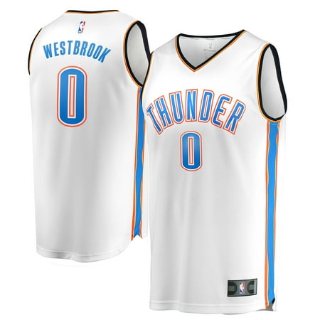 2 Button Replica White Jersey Russell Westbrook Oklahoma City Thunder Fanatics Branded Youth Fast Break Replica Jersey White - Association Edition ()