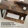 thumbnail image 5 of 94.5 inch Two Person Desk with Keyboard Tray, Extra Long Home Office Desk with Storage Shelves for Two People (Rustic Brown), 5 of 7