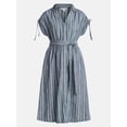 thumbnail image 4 of Time and Tru Women's Short Sleeve Midi Linen Shirt Dress, Sizes XS-XXXL, 4 of 4