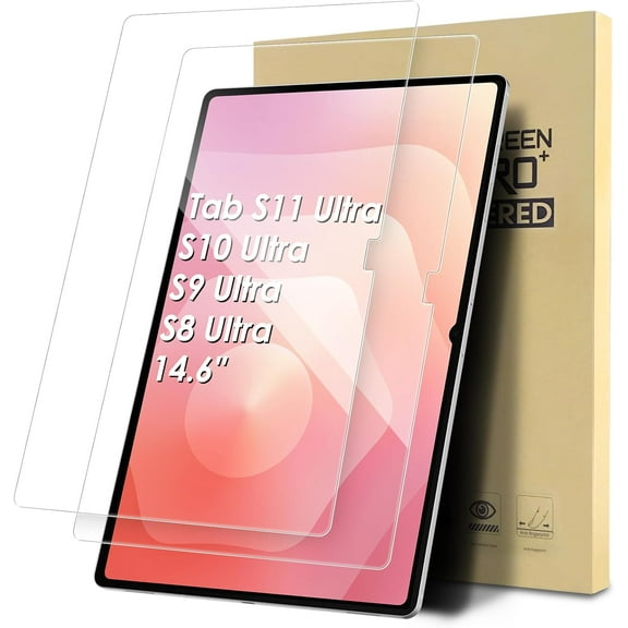 2-Pack Screen Protector Compatible with Samsung Galaxy Tab S11 Ultra/Tab S10 Ultra/Tab S9 Ultra/Tab S8 Ultra 14.6", Tempered Glass Replacement for SM-X920/SM-X910/SM-X900 14.6 inch