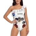 thumbnail image 4 of Neil Armstrong Astronaut Spacesuit Deep V-Neck Halter One-Piece Swimsuit Ladies Monokini Beach Bathing Suits Swimwear Apollo, 4 of 4