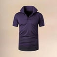 thumbnail image 2 of Mens Golf Polos Summer Short Sleeve Breathable Moisture Wicking Button Lapel Athletic Stretchy Shirts Purple XXXXXXL, 2 of 5