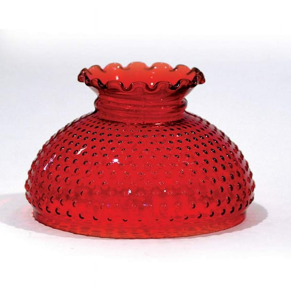 7" Cranberry Hobnail Oil Lamp Shade