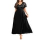 thumbnail image 2 of Vestidos formales de talla grande de Pinup Fashion, vestidos negros para bodas, invitados, noches, lentejuelas, elegante, gala, baile de graduación, vestido largo con mangas para mujer 2025, 2 of 7