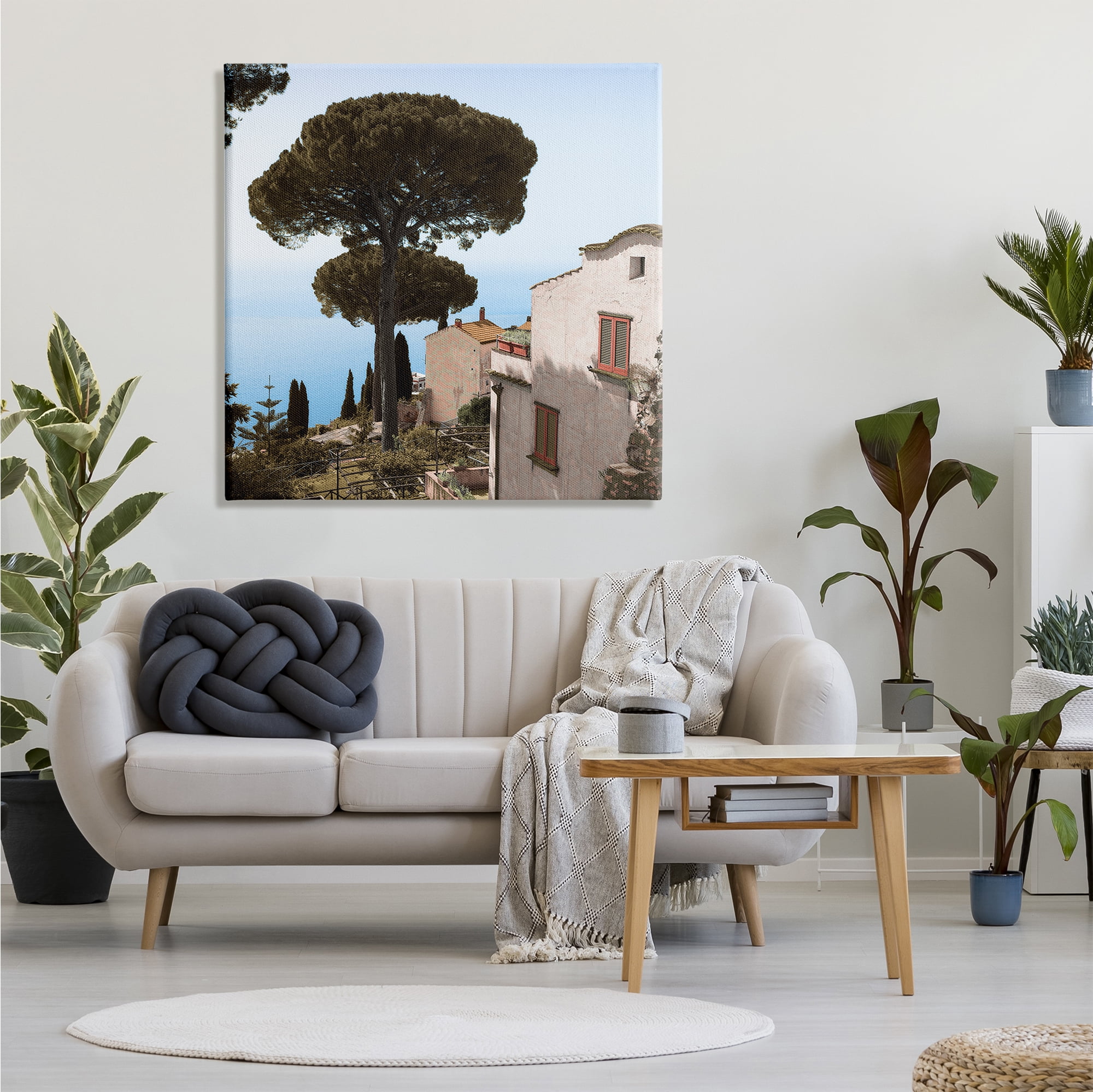 Stupell Indtries Traditional Mountainside European Villa Architecture Clear Blue Sky,36 x 36,Design by Alan Blatein