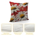 thumbnail image 4 of Fenyluxe Decorative Couch Throw Pillow Covers, Square Set Cushion Case, Soft Couch Pillow Covers - Red Flower and White Daisy White, 4 of 5