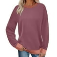 thumbnail image 2 of Busydd Sweatshirt for Women Fleece Long Sleeve Crewneck Sweatshirts Fashion Color Patchwork Sweatshirts Pullover Tops Casual Loose Oversized Sweatshirts Fall Sweatshirt Hoodies, 2 of 8