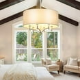thumbnail image 6 of DingLiLighting 6 Light Modern Ceiling Light Grey Flush Mount Drum Pendant Light Hanging light Fixture for Living Room, Dining, Bedroom, Kitchen, Hallway, 6 of 8