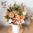 thumbnail image 3 of Flores Artificiales XCF Ramo de 2 Piezas de Peonías Falsas de Seda y Hortensia Naranja, 3 of 4