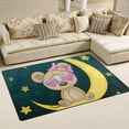 thumbnail image 2 of SKYSONIC Lightweight Carpet Mats Area Soft Rugs Floor Mat Doormat Decoration for Rooms Entrance 31 x 20 inches Mouse Girl Sitting On The Moon, 2 of 6