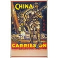 thumbnail image 2 of Cyrus Leroy Baldridge 11x14 Black Ornate Wood Framed Double Matted Museum Art Print Titled: China Carries on (1940), 2 of 5