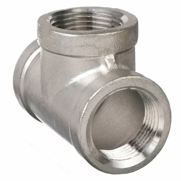 3/4" 150 Female NPT Pipe Tee, 304 Stainless Steel, Pipe Fitting Connector SS030541304
