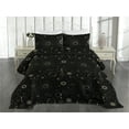 thumbnail image 2 of Ambesonne Horoscope Quilted Coverlet 3 Pcs, Esoterism Sun and Moon, Queen Size, Charcoal Grey and Eggshell, 2 of 4