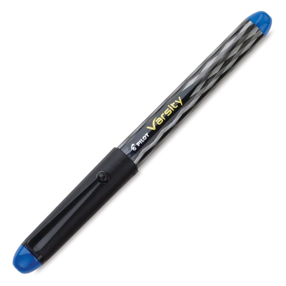 Pilot Varsity Disposable Fountain Pen - Fine Pen Point Type - Blue Ink - Silver, Black Barrel - 1 Each (90011_40)
