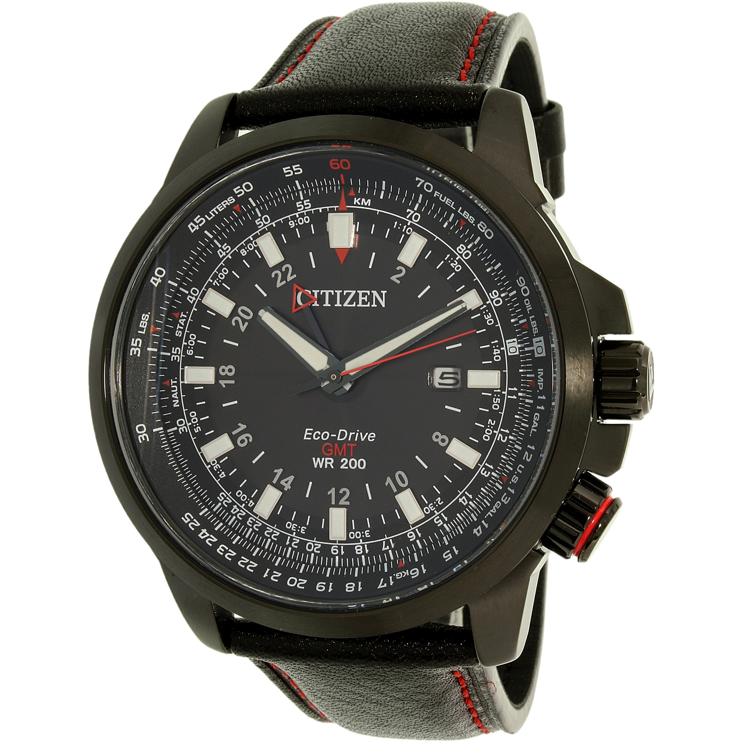 CITIZEN - Citizen Men's Eco-Drive BJ7075-02E Black Leather ...