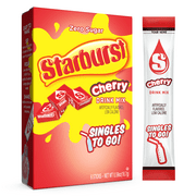 Starburst Zero Sugar Singles-to-Go Powdered Drink Mix, Cherry, 6 Count Packets