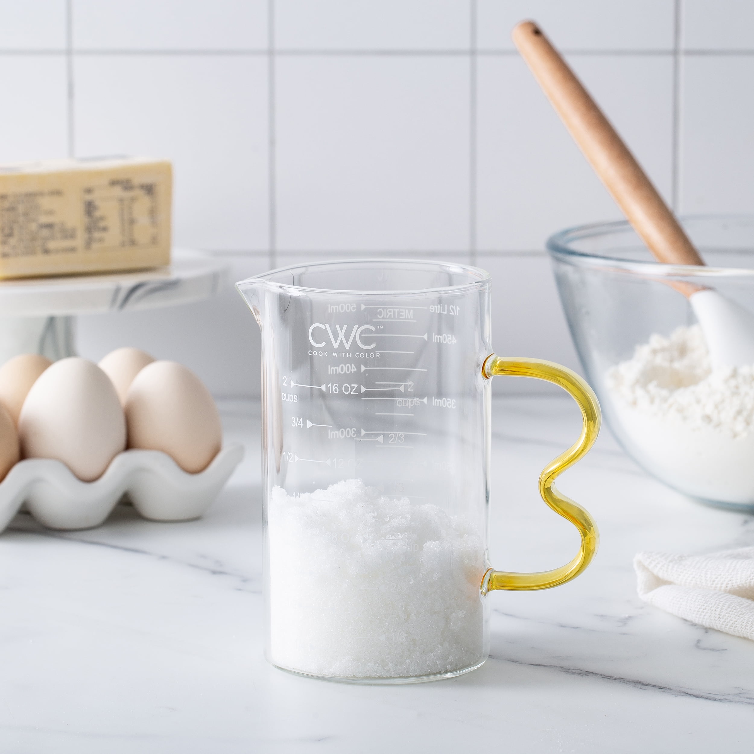 Cook with Color Glass Measuring Cup for Liquid & Dry Ingredients – Durable, Microwave-Safe, and Dishwasher-Safe