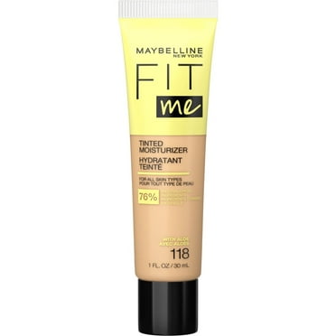 Maybelline Fit Me Tinted Moisturizer, Natural Coverage, Face Makeup, 118, 1 fl. oz.