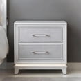 thumbnail image 3 of Roundhill Furniture Galaxy 2-Drawer Bedroom Nightstand with LED Lights in Pearlized White, 3 of 14