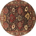 thumbnail image 1 of Ahgly Company Indoor Round Oriental Brown Industrial Area Rugs, 8' Round, 1 of 4