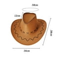 thumbnail image 2 of CAIVO Western Cowboy Hat Kids Sun Wide Brim Summer Outdoor Beach Sun Hat Boys Girls Trendy Child Solid Color Clothing, 2 of 5