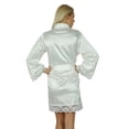 thumbnail image 5 of Bimba Women Kimono Sleeve Satin Short Robe Bride Bridesmaid Lace Robes Coverup, 5 of 6
