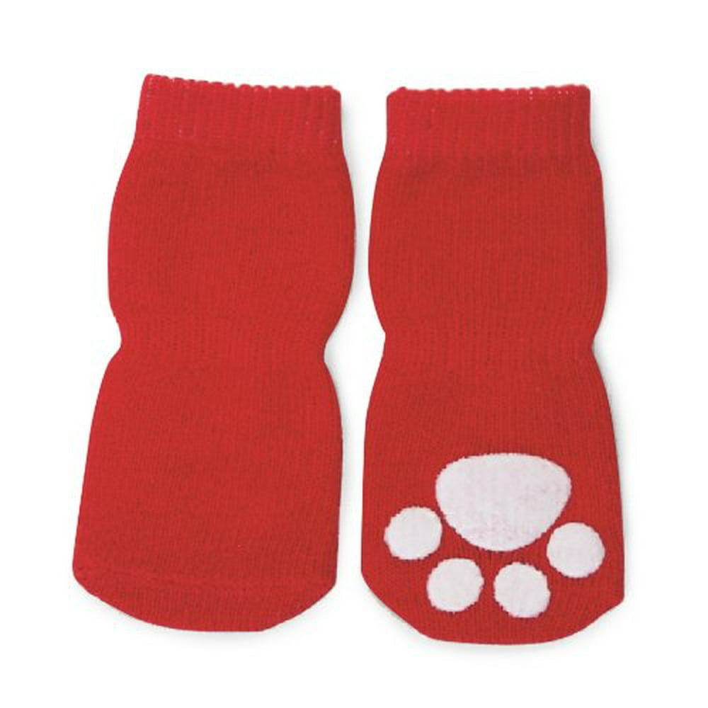 Fashion Pet Lookin Good Solid Slipper Socks for Dogs, Medium, Red ...