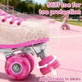 thumbnail image 4 of JZY Light Up Roller Skates for Women and Kids, Quad High-Top PU Leather Skates with Glowing Wheels (Youth Sizes 2-11), 4 of 7
