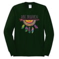 thumbnail image 3 of Colorful Neon Be Brave Dreamcatcher | Dean Russo Art Pop Culture Mens Long Sleeve Shirt, Forest Green, 3X-Large, 3 of 6