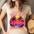 thumbnail image 4 of Just See Yourself Men's Tropical Summer Graphic Cotton T-Shirt, Gold, Size M, 4 of 6