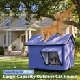 thumbnail image 2 of Outdoor Cat House Weatherproof with Escape Door, Insulated Cat Shelter with Rain Cover, Waterproof Stray Cat Bed for Outside Patio Garden All Season, Works with Heating Pad, 2 of 7