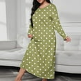 thumbnail image 2 of Riecok Robes for Women Cute Printed Crewneck Long Sleeve Loungewear Soft Cozy Long Length Sleepwear, 2 of 6