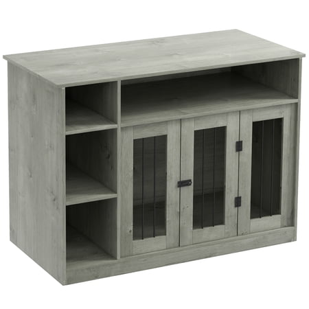 SSLZ 47 Dog Crate Furniture with Storage for Large Medium Dogs Gray